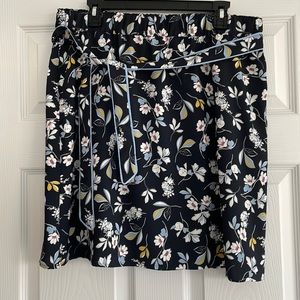 Navy floral skirt